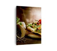 Impression sur Toile 50x70cm Tableaux Image Pizza vegetariana italie nourriture