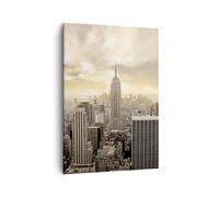 Impression sur Toile 50x70cm Tableaux Image Ville Gratte-ciel Manhattan New York