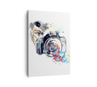 Impression sur Toile 50x70cm Tableaux Le photographe appareil mise au point