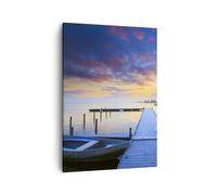 Impression sur Toile 50x70cm Tableaux Pays-Bas nature mer coucher de soleil