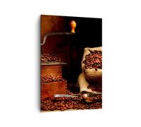 Impression sur Toile 50x70cm Tableaux Petit-déjeuner chocolat café haricots