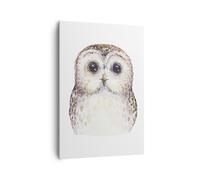 Impression sur Toile 70x100cm Tableaux Chouette Chouette Hulotte Graphiques