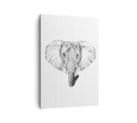 Impression sur Toile 70x100cm Tableaux Éléphant afrique illustration enfants