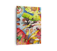 Impression sur Toile 70x100cm Tableaux Enfant espace vaisseau spatial glace