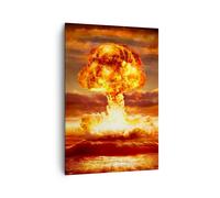 Impression sur Toile 70x100cm Tableaux Guerre bombe nu ire champignon