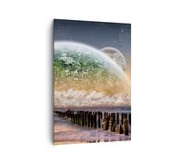 Impression sur Toile 70x100cm Tableaux Image Abstraction planète terre globe