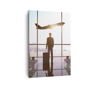 Impression sur Toile 70x100cm Tableaux Image Aéroport hall architecture verre