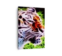 Impression sur Toile 70x100cm Tableaux Image Afrique agression animaux tigre