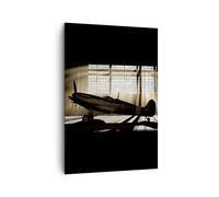Impression sur Toile 70x100cm Tableaux Image Airplain Hangar vol historique