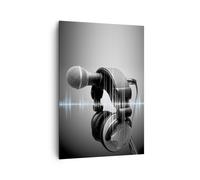 Impression sur Toile 70x100cm Tableaux Image Audio microphone musique studio