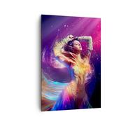 Impression sur Toile 70x100cm Tableaux Image Beauté discothèque mode maquillage