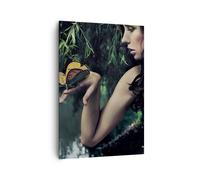 Impression sur Toile 70x100cm Tableaux Image Corps cosmétiques mode papillon