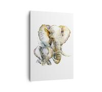 Impression sur Toile 70x100cm Tableaux Image Elephants animaux safari afrique