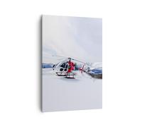 Impression sur Toile 70x100cm Tableaux Image Hélicoptères montagnes pic hiver