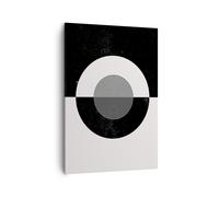 Impression sur Toile 70x100cm Tableaux Image L'Abstraction Roue Noir Et Blanc