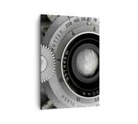 Impression sur Toile 70x100cm Tableaux Image Lentille Noir Et Blanc Vintage