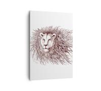 Impression sur Toile 70x100cm Tableaux Image Lion le roi la faune la fourrure