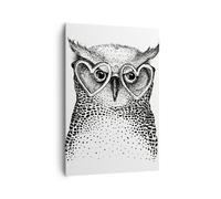 Impression sur Toile 70x100cm Tableaux Image mode conception hibou aquarelle