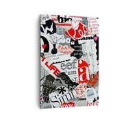Impression sur Toile 70x100cm Tableaux Image Mots modèles coeurs le magazine
