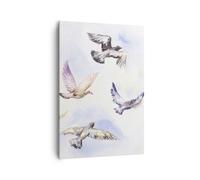 Impression sur Toile 70x100cm Tableaux Image Oiseaux aquarelle sauvagerie vol