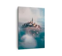 Impression sur Toile 70x100cm Tableaux Image Photo Alpes Bled Église Decoration
