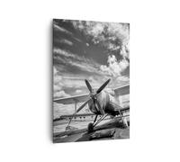 Impression sur Toile 70x100cm Tableaux Image Photo An-2 Avion Noir Et Blanc
