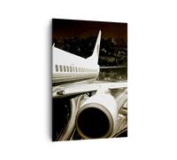 Impression sur Toile 70x100cm Tableaux Image Photo Avion Routes Ville Decoration