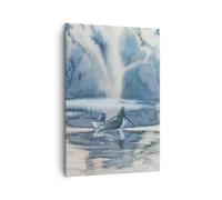 Impression sur Toile 70x100cm Tableaux Image Photo bateau pêcheur eau Decoration