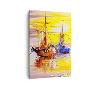 Impression sur Toile 70x100cm Tableaux Image Photo Bateaux soleil mer voyage