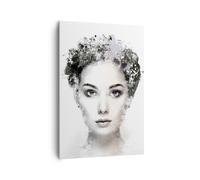 Impression sur Toile 70x100cm Tableaux Image Photo Belle femme visage Decoration