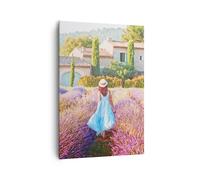 Impression sur Toile 70x100cm Tableaux Image Photo Boho Bruyères Femme