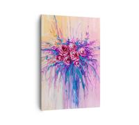 Impression sur Toile 70x100cm Tableaux Image Photo Bouquet Fleurs Roses