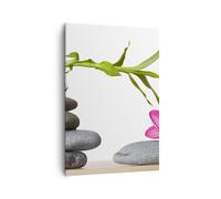 Impression sur Toile 70x100cm Tableaux Image Photo Calme fleur décoration pierre