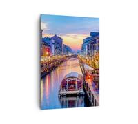 Impression sur Toile 70x100cm Tableaux Image Photo Canal Grande Soir Decoration