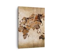 Impression sur Toile 70x100cm Tableaux Image Photo carte monde moderne