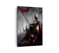Impression sur Toile 70x100cm Tableaux Image Photo chevalier combat champ