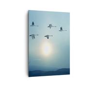 Impression sur Toile 70x100cm Tableaux Image Photo cigogne oiseau nature