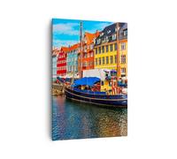 Impression sur Toile 70x100cm Tableaux Image Photo Copenhague Nahavn Navires