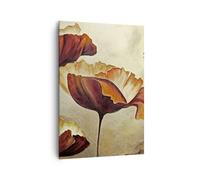 Impression sur Toile 70x100cm Tableaux Image Photo coquelicot fleur prairie