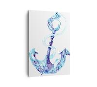 Impression sur Toile 70x100cm Tableaux Image Photo corail méduses ancre corde