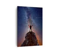 Impression sur Toile 70x100cm Tableaux Image Photo Cosmos Échelle Homme