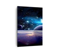 Impression sur Toile 70x100cm Tableaux Image Photo cosmos planète Art Decoration
