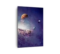 Impression sur Toile 70x100cm Tableaux Image Photo Cosmos Planètes Les étoiles