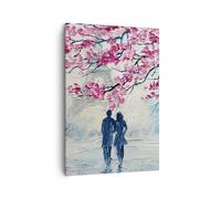Impression sur Toile 70x100cm Tableaux Image Photo Couple Paris Arbre Decoration