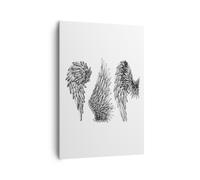 Impression sur Toile 70x100cm Tableaux Image Photo Dessin ange ailes plumes
