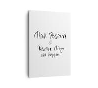 Impression sur Toile 70x100cm Tableaux Image Photo Devise Pensée Positivement
