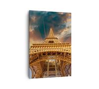 Impression sur Toile 70x100cm Tableaux Image Photo Eiffle Architecture Paris