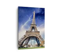 Impression sur Toile 70x100cm Tableaux Image Photo Eiffle Paris Tour Decoration