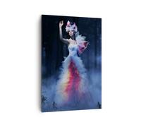 Impression sur Toile 70x100cm Tableaux Image Photo Femme mystère nuit forêt