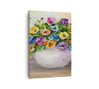 Impression sur Toile 70x100cm Tableaux Image Photo Fleurs Bouquet Vase coloré